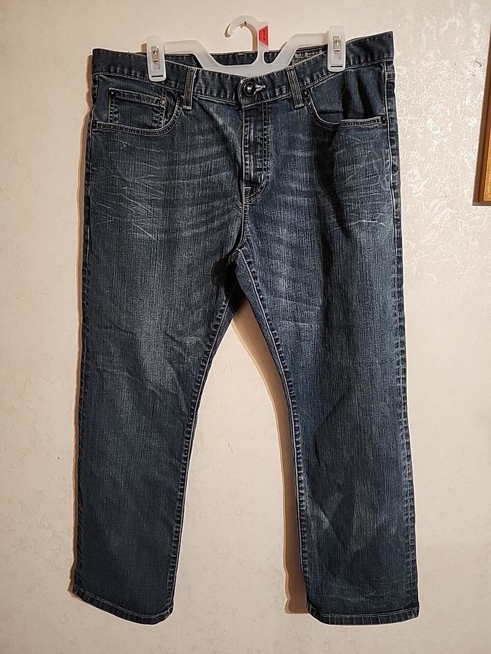 Marc Ecko Cut & Sew Jeans sz 36x27 Straight Leg Regular Fit Dark Blue
